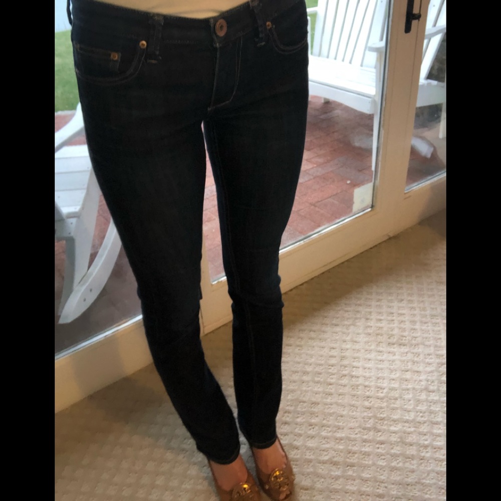 Banana republic dark skinny/straight leg jeans